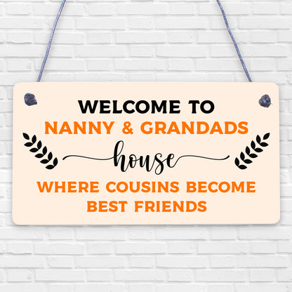 Nan Grandma Gran Nanny &amp; Grandad 's House Sign Cousins Gift Family Home Plaque