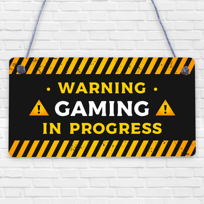 WARNING Gaming Door Sign Gamer Gifts Gamer Accessories Gamer Wall Art Decor