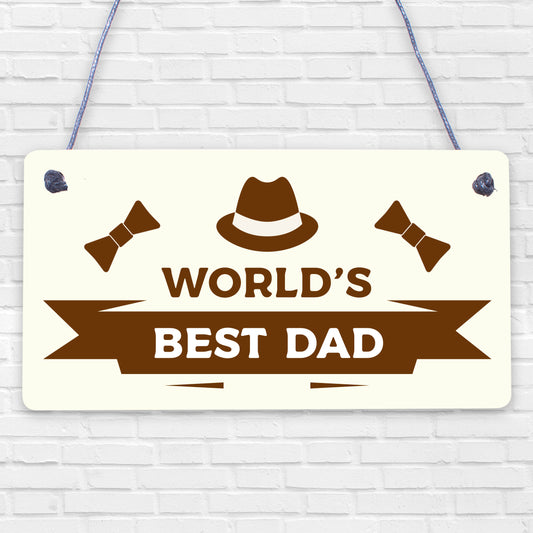 Happy Fathers Day Gift Best Dad Wood Hanging Plaque Dad Gift From Daughter Son