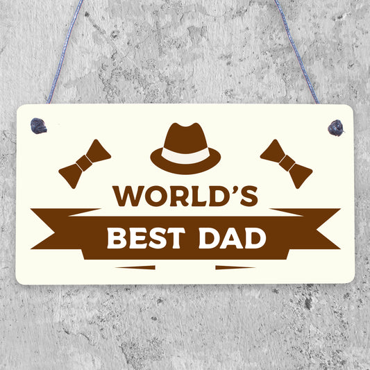 Happy Fathers Day Gift Best Dad Wood Hanging Plaque Dad Gift From Daughter Son