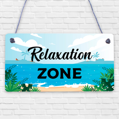 Relaxation Zone Hot Tub Man Cave Bathroom Garden Plaque Hanging Shed Sign