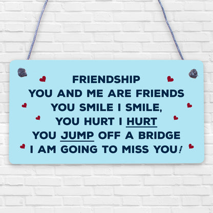 Funny Friendship Sign Hanging FRIEND Plaque Birthday Christmas Gift Thank You