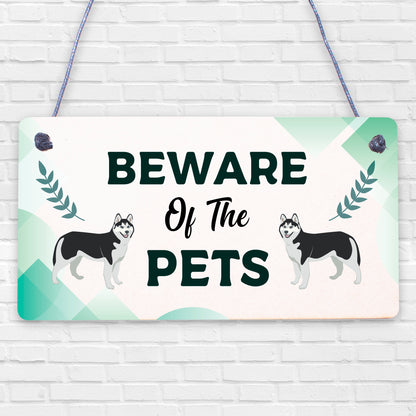 Beware Of The Pets Novelty Wooden Hanging Shabby Chic Plaque Gift Home Pet Sign