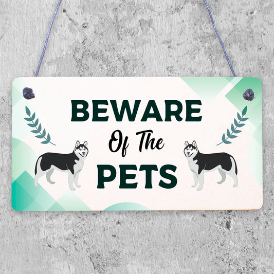 Beware Of The Pets Novelty Wooden Hanging Shabby Chic Plaque Gift Home Pet Sign