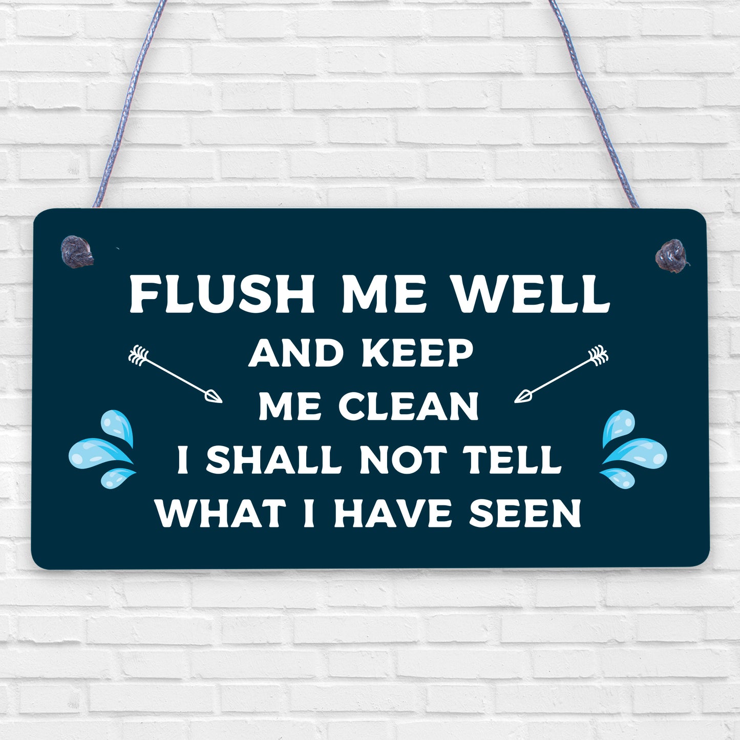 Toilet Flush Me Well Sign Funny Novelty Loo Door Hanging Home Gift Bathroom