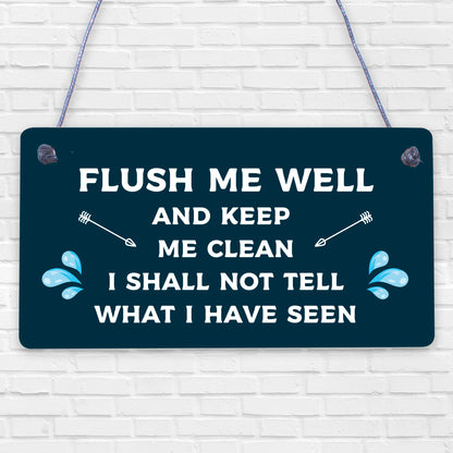 Toilet Flush Me Well Sign Funny Novelty Loo Door Hanging Home Gift Bathroom