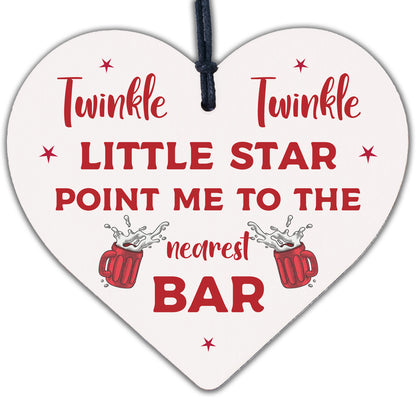 Home Bar Sign Wood Heart Novelty Garden Kitchen Pub Wall Plaque Friendship Gift