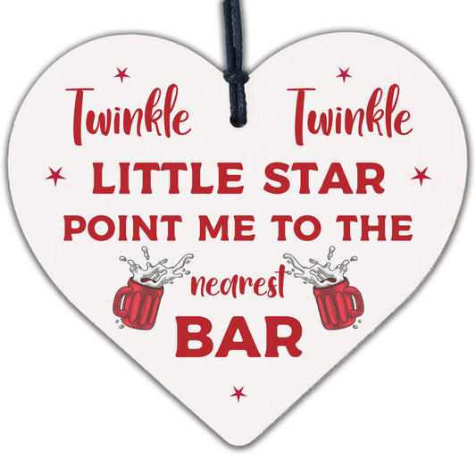 Home Bar Sign Wood Heart Novelty Garden Kitchen Pub Wall Plaque Friendship Gift