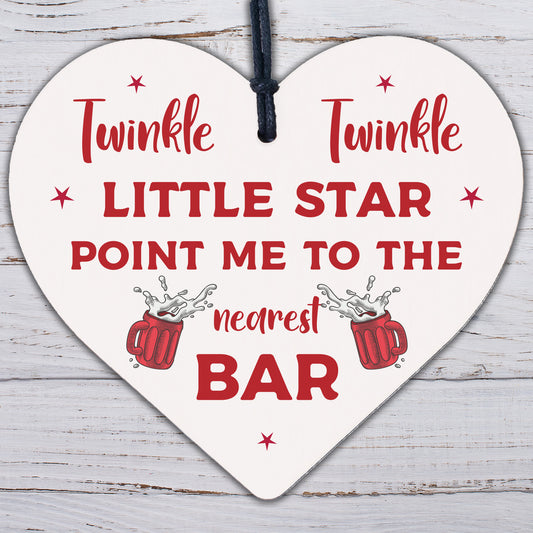 Home Bar Sign Wood Heart Novelty Garden Kitchen Pub Wall Plaque Friendship Gift