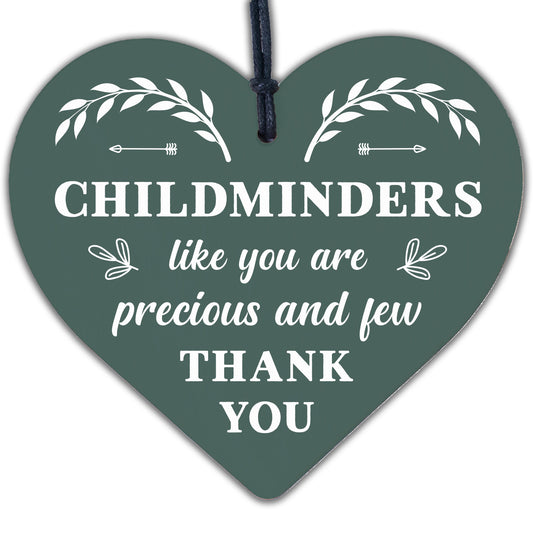 Handmade Childminder Gift Thank You Teacher Nursery Wooden Heart Plaque Sign