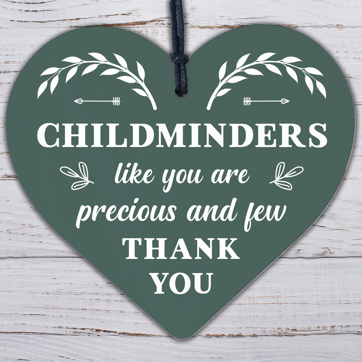 Handmade Childminder Gift Thank You Teacher Nursery Wooden Heart Plaque Sign