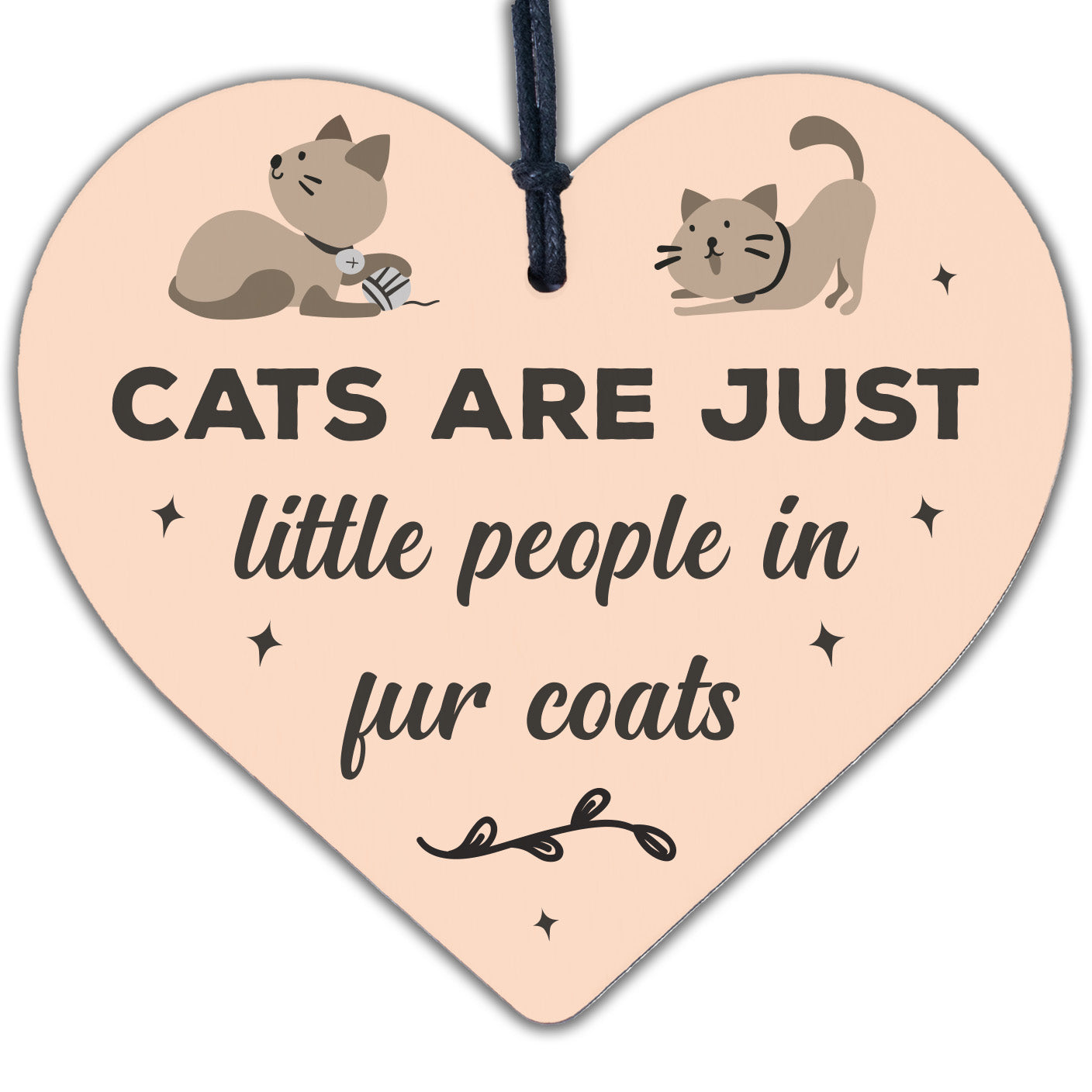 Cats Fur Coats Wood Heart Sign Cute FUNNY GIFT Idea Animal Lover Hanging Plaque