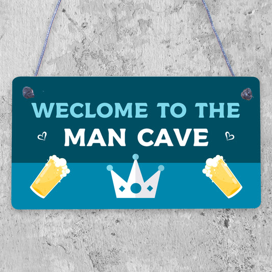 Man Cave Engraved Hanging Plaque Gift For Him Home Bar Garage Shed Signs