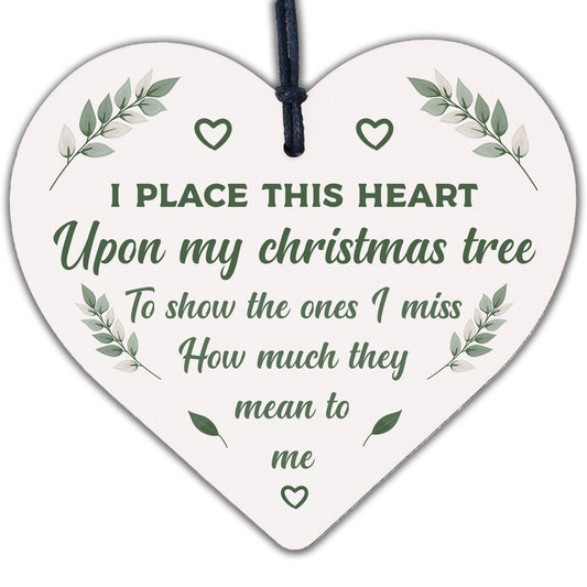 Christmas Tree Decoration Bauble Memorial Poem Wooden Heart Plaque Family Gifts