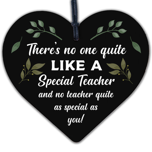 Special Teacher Wood Heart Thank You Gift Teaching Assistant Nursery Leaving