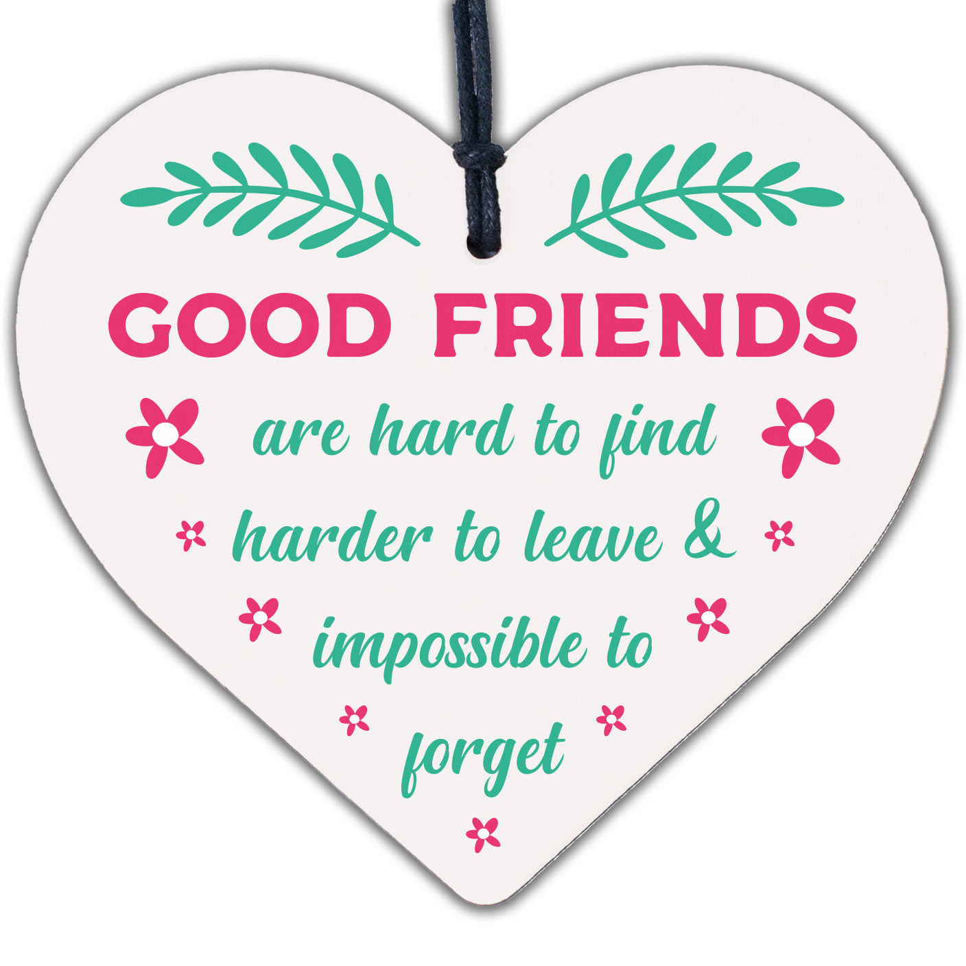 Best Friends Friendship Gift Handmade Wooden Heart Chic Plaque Keepsake Birthday