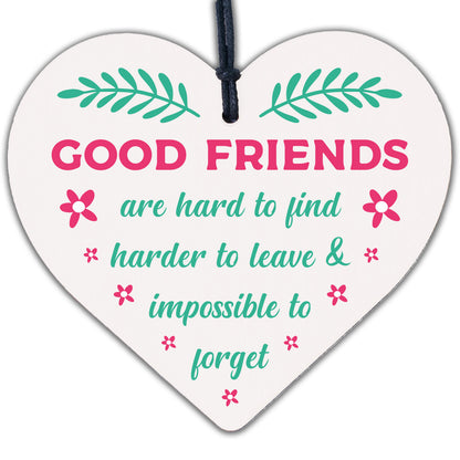 Best Friends Friendship Gift Handmade Wooden Heart Chic Plaque Keepsake Birthday