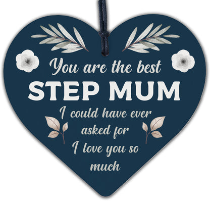 Handmade Best Stepmum Wood Hanging Plaque Gifts For Mum Mummy Birthday Gifts