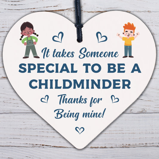 Thank You Childminder Gifts Wood Heart Leaving Gift Babysitter Thank You Present