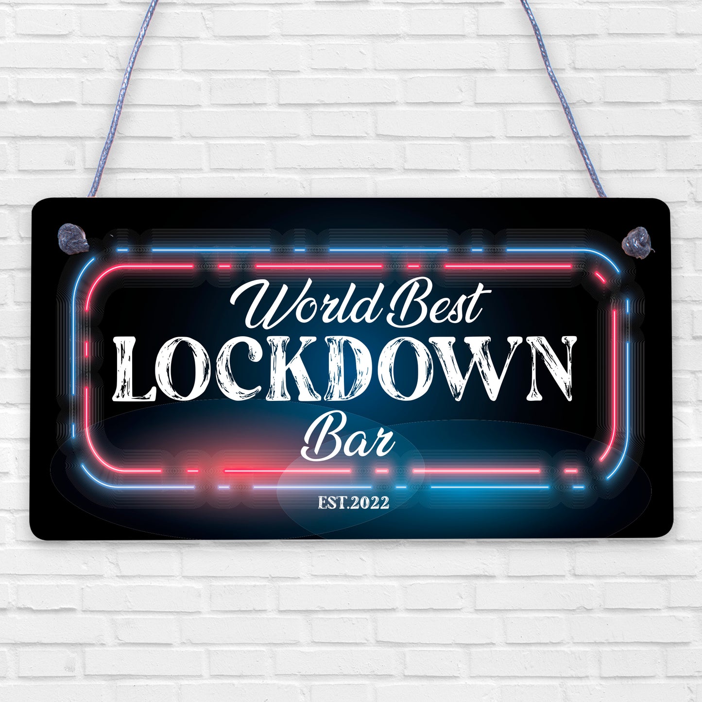 BEST LOCKDOWN BAR Funny Home Bar Sign Man Cave Plaque Alcohol Beer Gin Gift