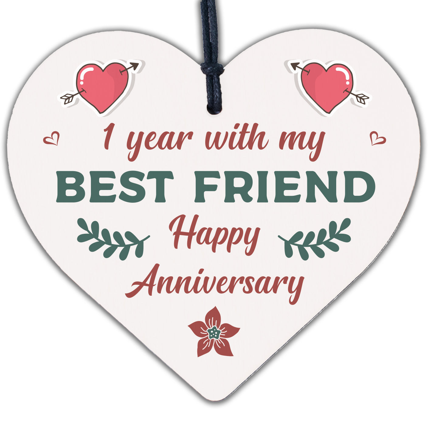 Wood Heart Anniversary Gift For Her Him 1st 2nd 5th 10 20th Wedding Anniversary