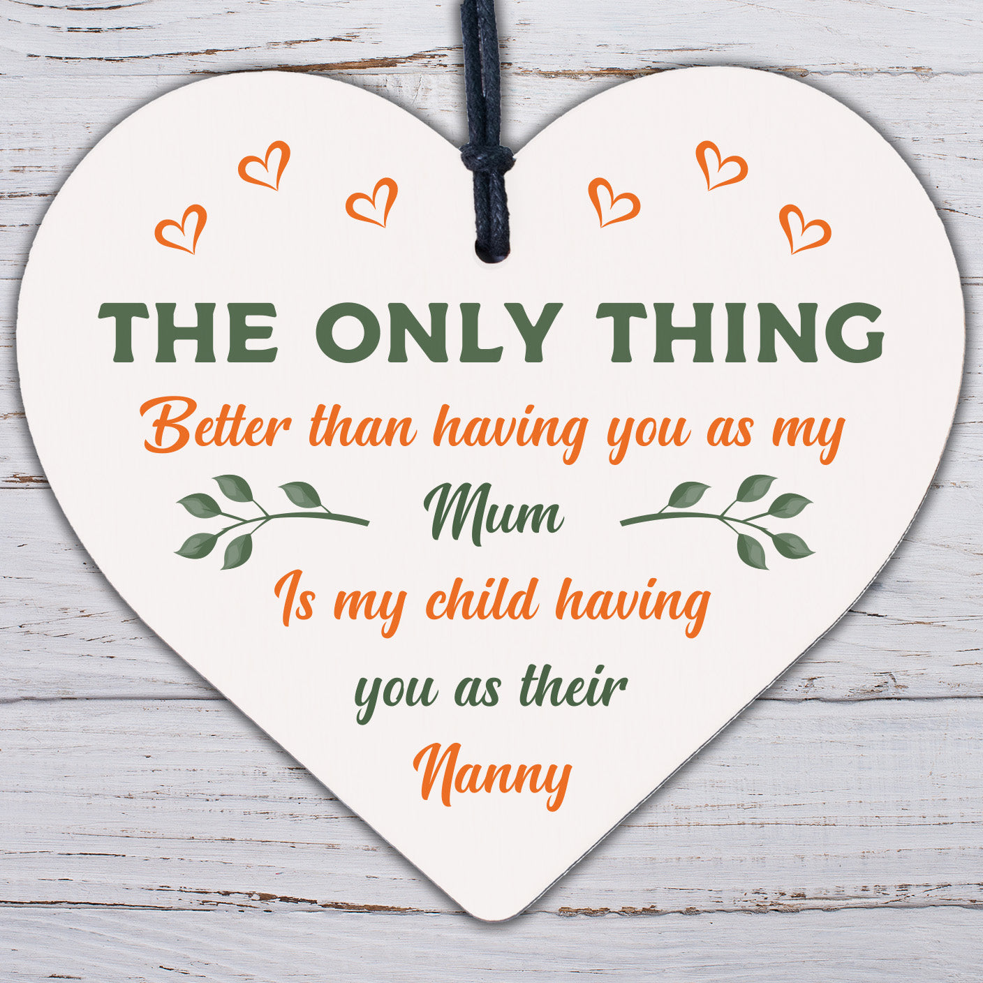 Mum Nanny Gifts Wooden Heart Mothers Day Gift Card New Baby Gift Thank You Gift