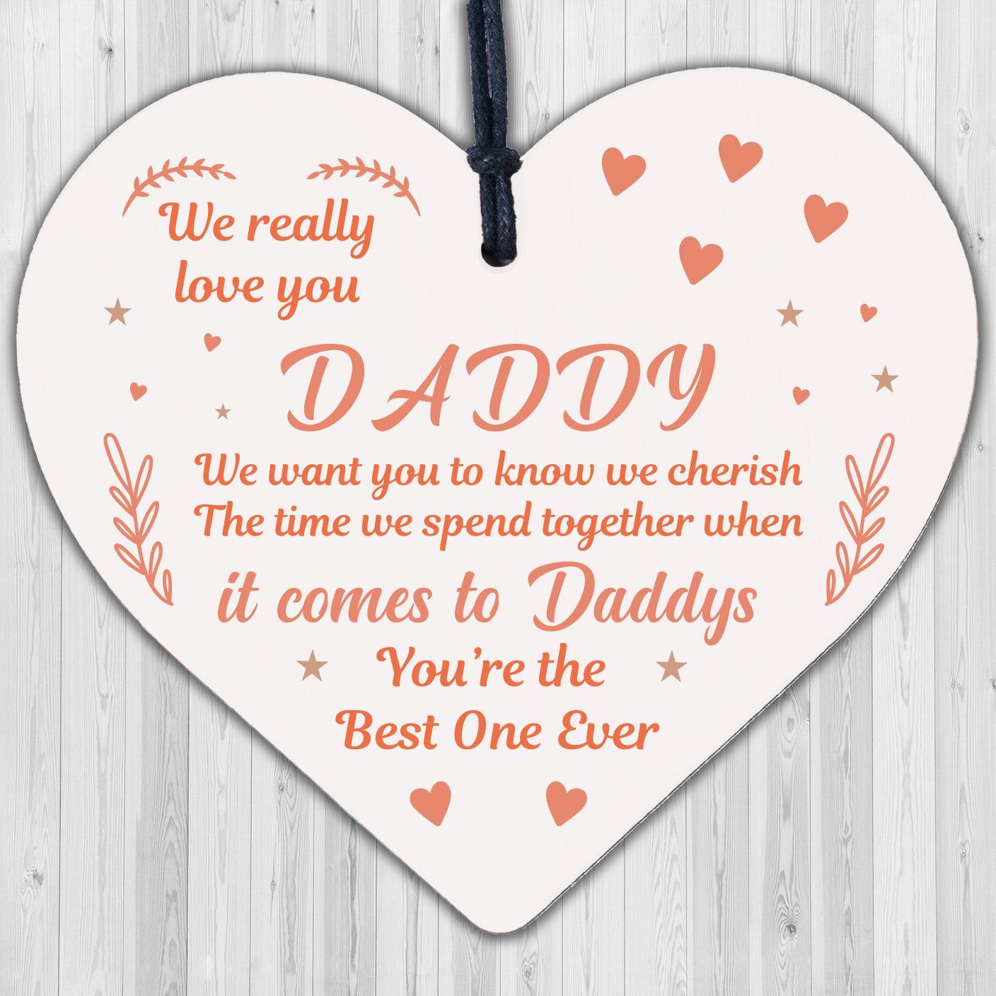 Fathers Day Gifts For Dad Daddy Birthday Gift Present Wood Heart Thank You Gift