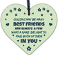 Best Friend Cousin Gift Wooden Heart Keepsake Chic Sign Thank You Family Plaque