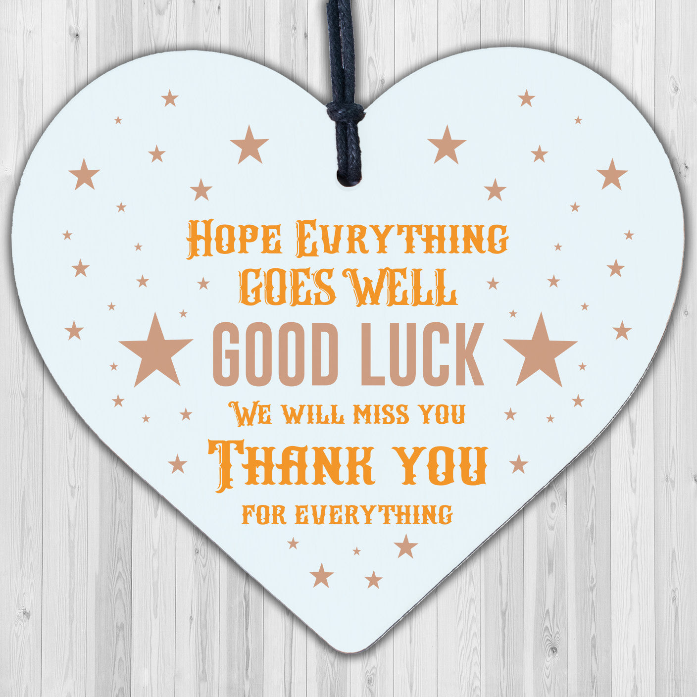 Good Luck Colleague Friend Teacher Work New Job Gift Engraved Wood Sign Present