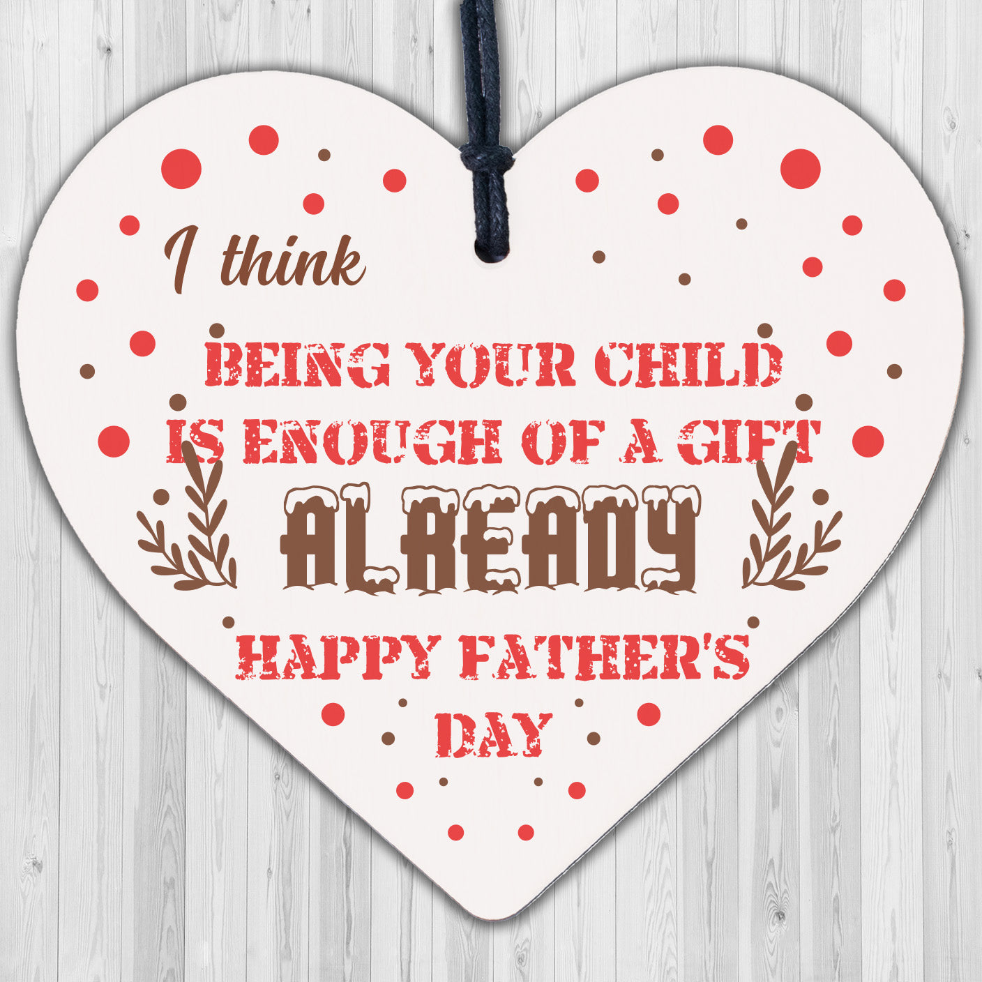 Fathers Day Funny Gifts Wooden Heart Sign Present From Daughter Son Fathers Day