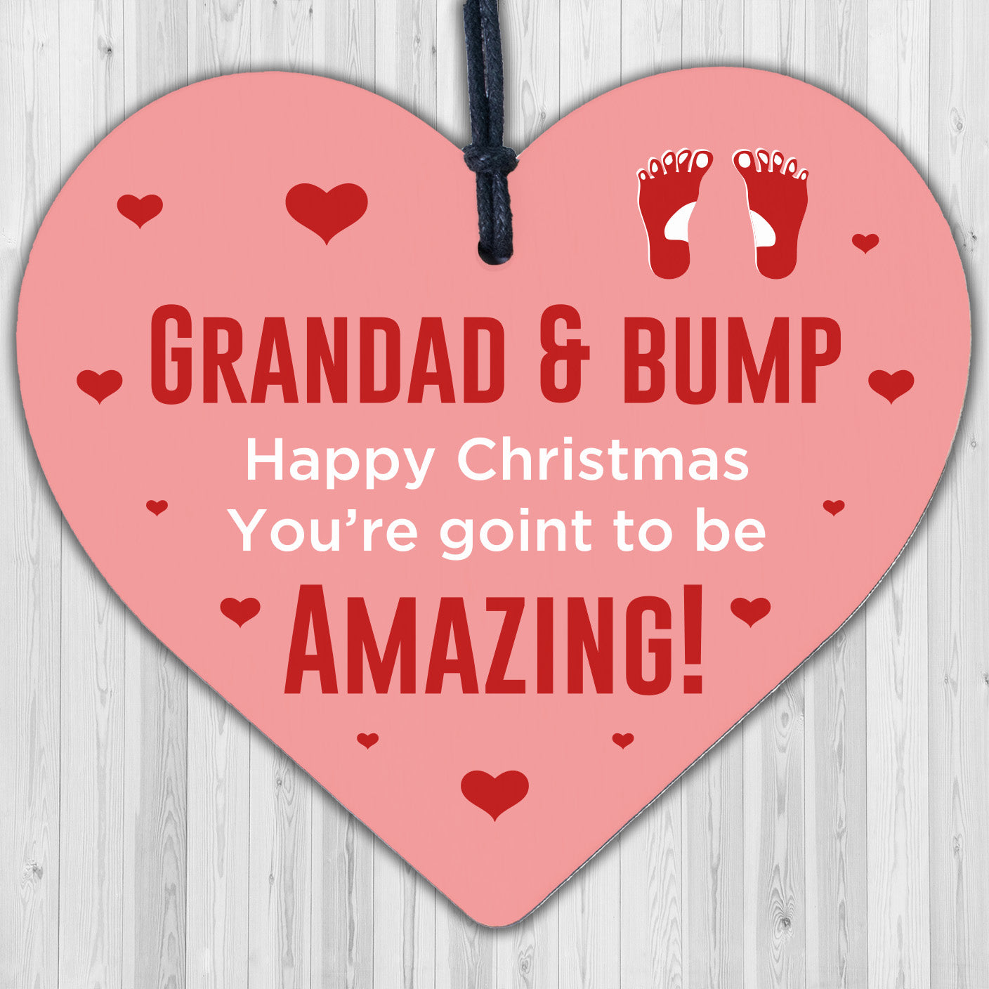 Grandad To Be Gift From Bump Engraved Heart Christmas Gift For Grandad Xmas