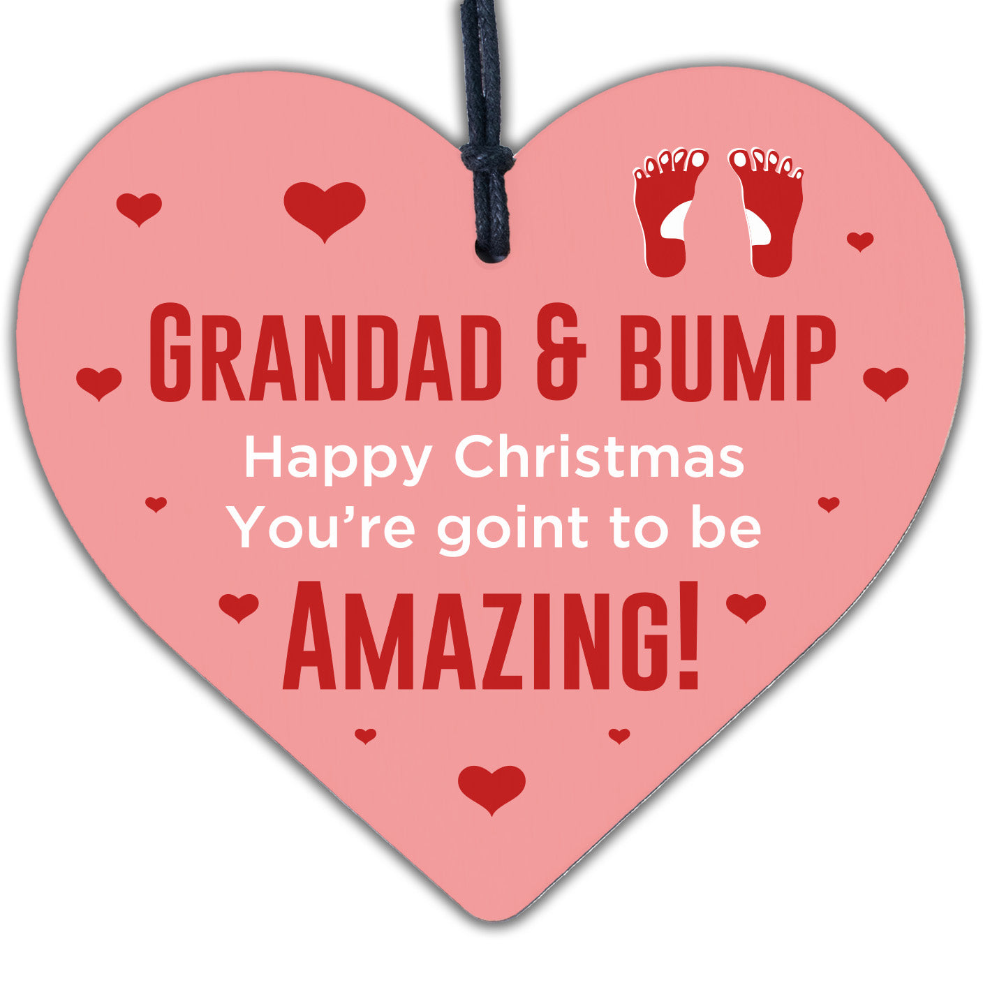 Grandad To Be Gift From Bump Engraved Heart Christmas Gift For Grandad Xmas