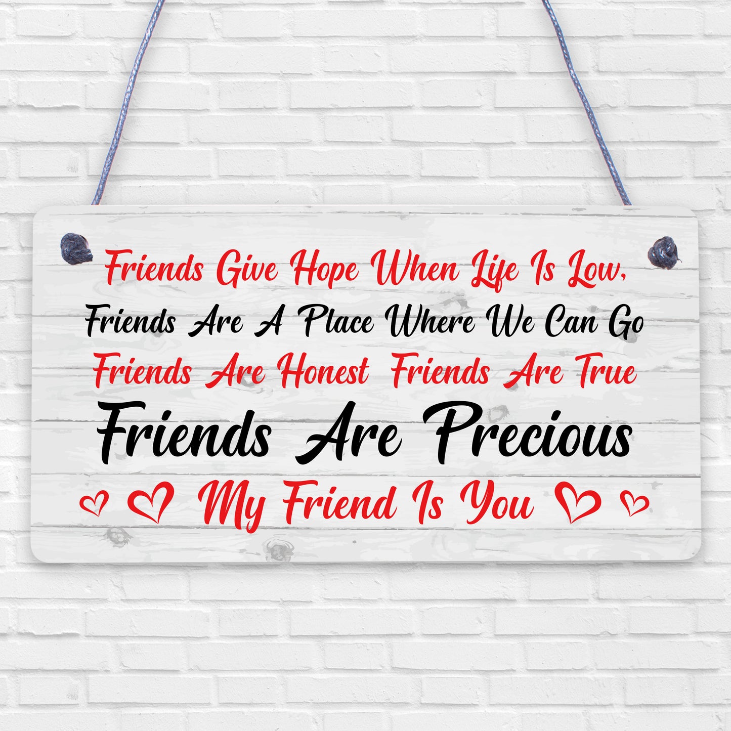 MY FRIEND IS YOU Friendship Gift Best Friend Hanging Plaque Thank You Home Sign