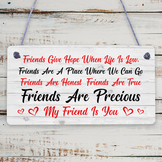 MY FRIEND IS YOU Friendship Gift Best Friend Hanging Plaque Thank You Home Sign