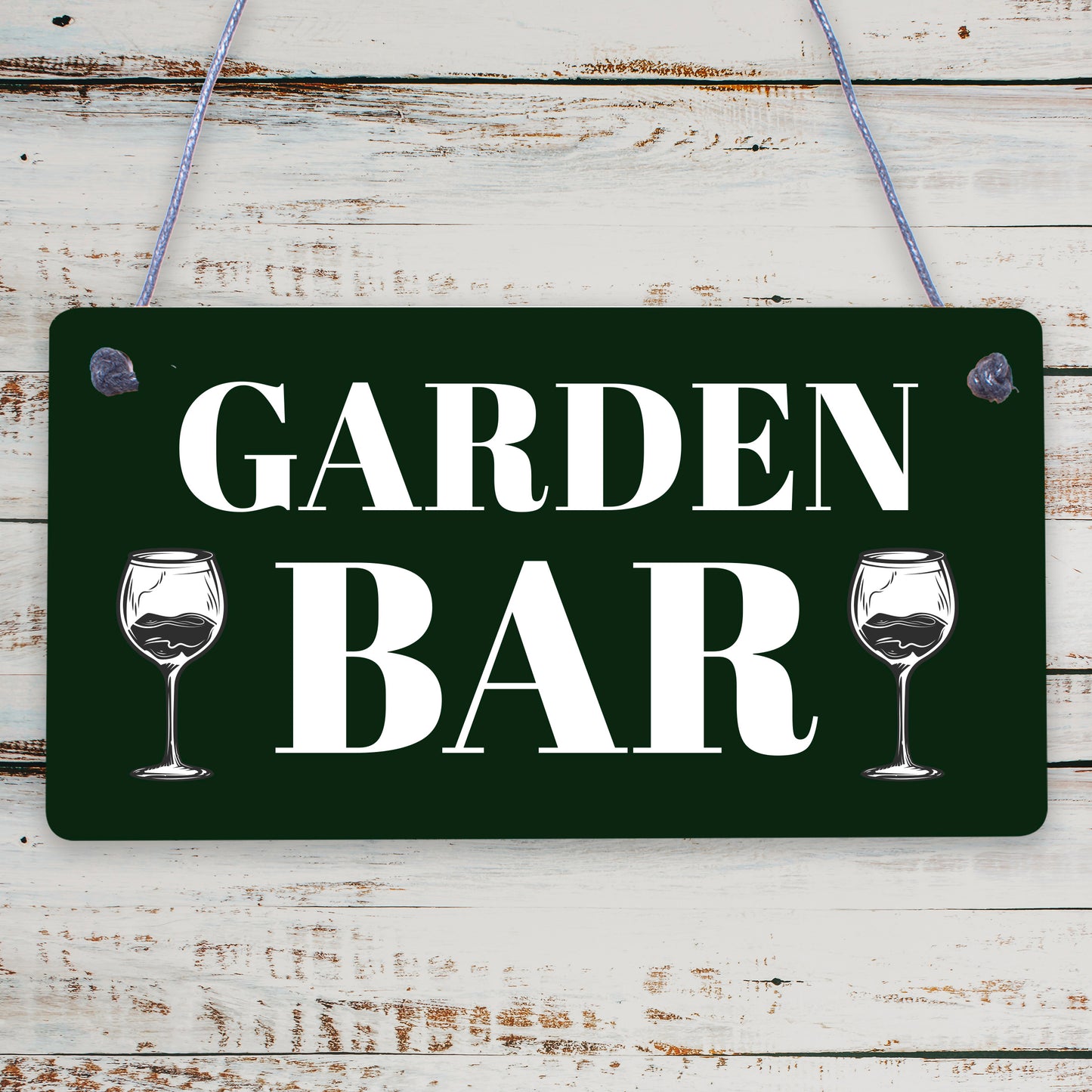 Shabby Chic Garden Bar Sign Hanging Wall Sign For Bar Summerhouse Alcohol Gift