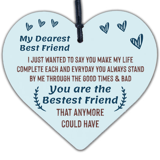 Friendship Gifts Friendship Plaque Wooden Heart Thank You Gift For Best Friend