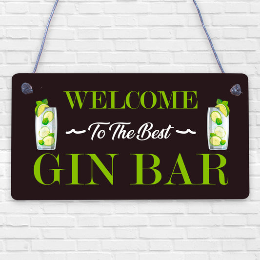 Best Gin Bar Sign Shabby Chic Home Bar Garden Summerhouse Sign Alcohol Gift