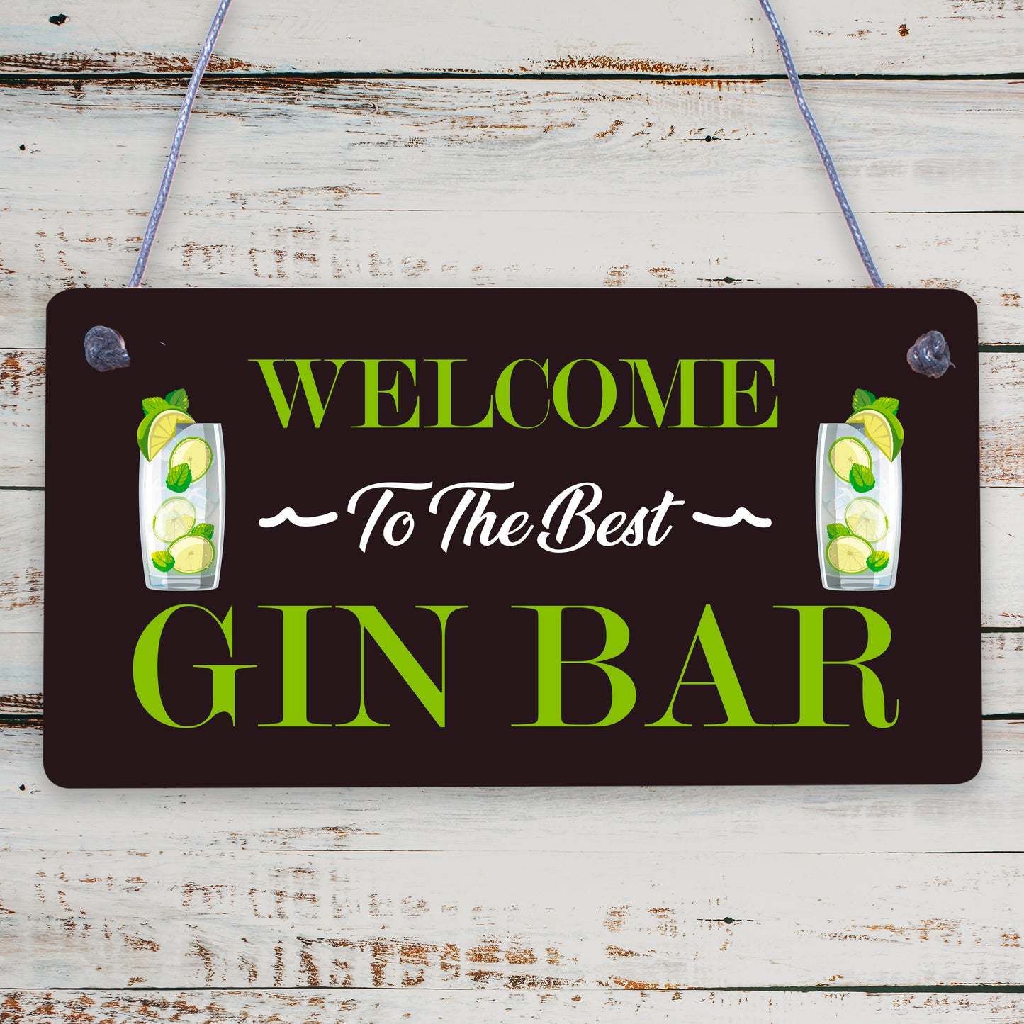 Best Gin Bar Sign Shabby Chic Home Bar Garden Summerhouse Sign Alcohol Gift