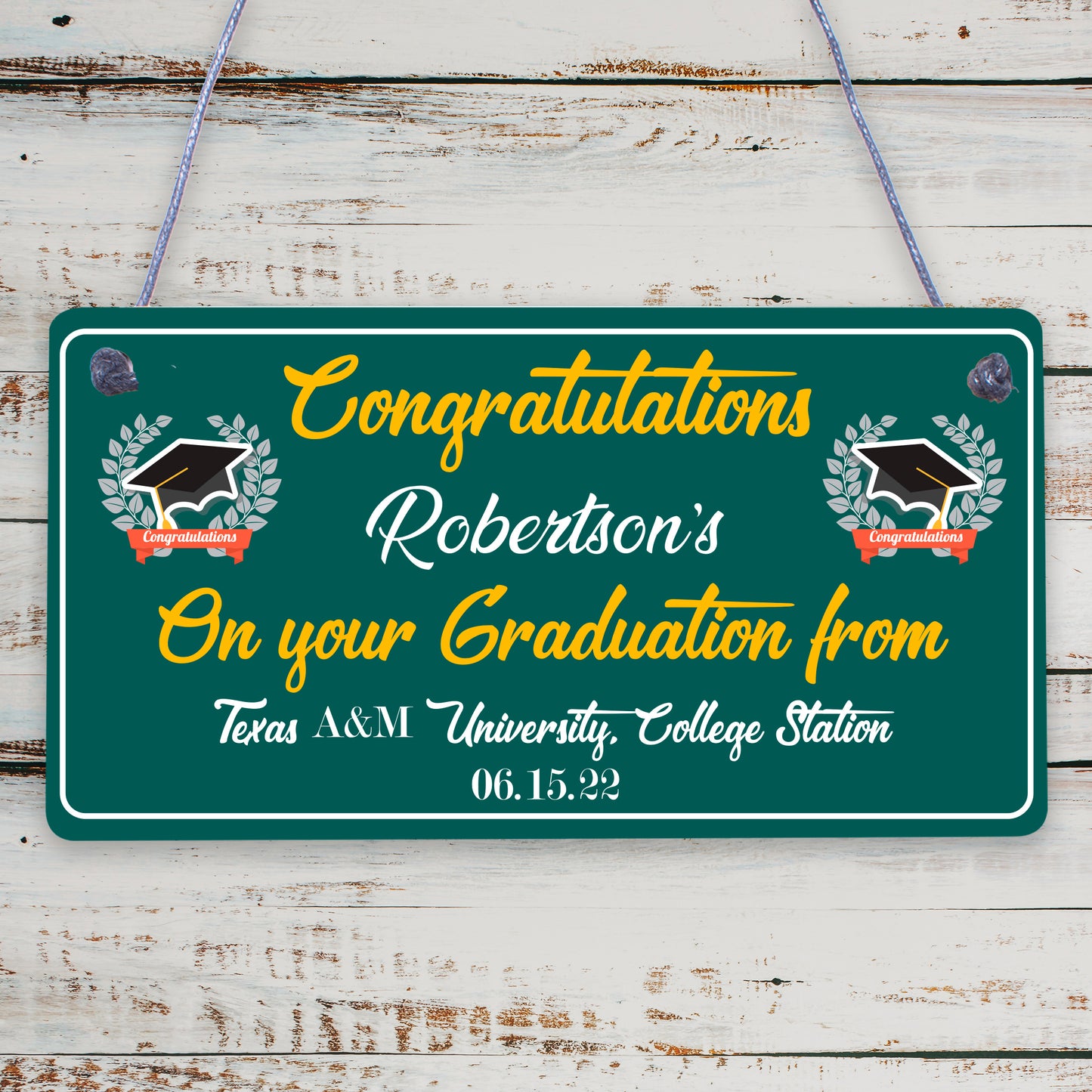 Graduation Gift For Him For Her Hanging Plaque Daughter Son Graduation Uni Gift