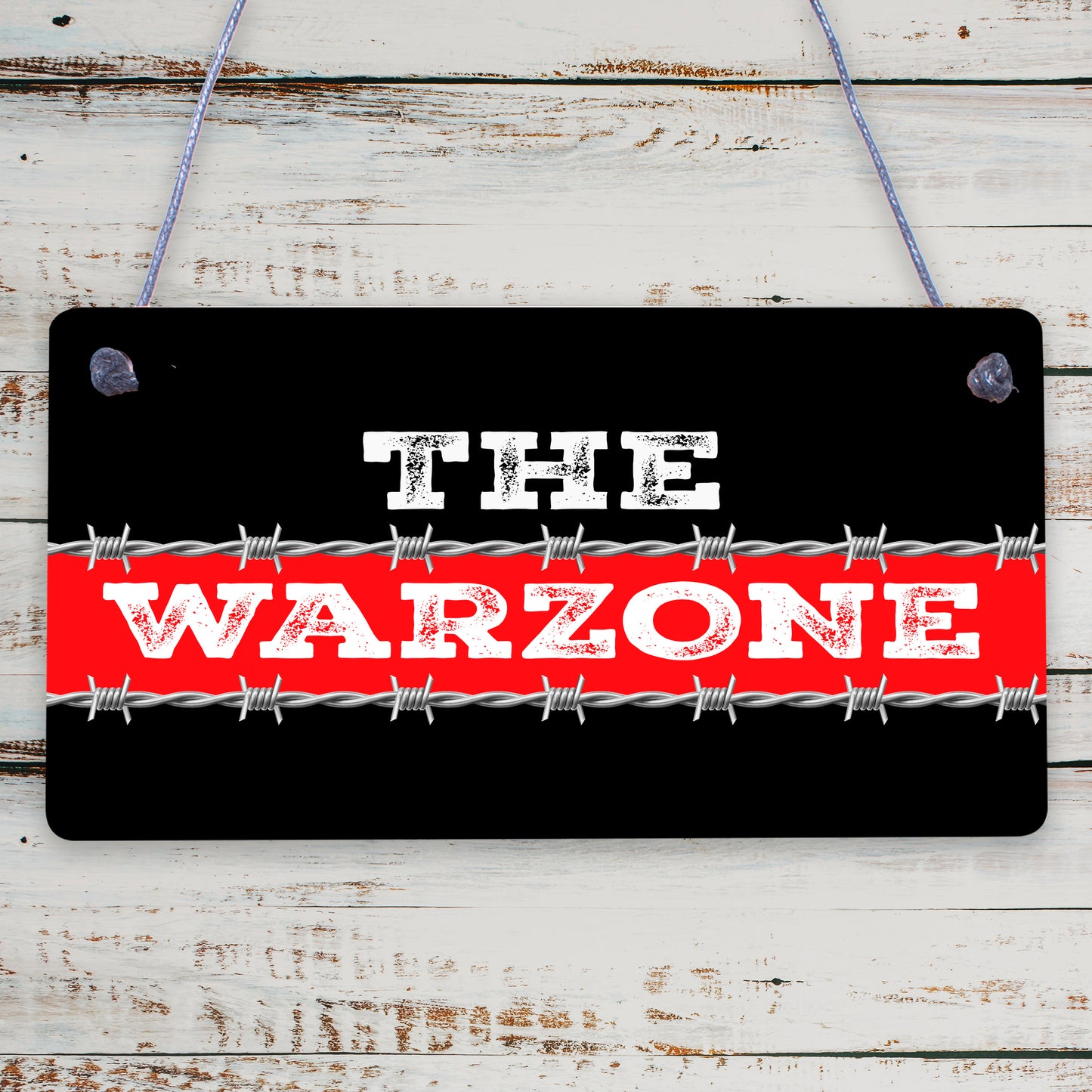 THE WARZONE Boys Gaming Bedroom Man Cave Sign Gift For Him Keepsake