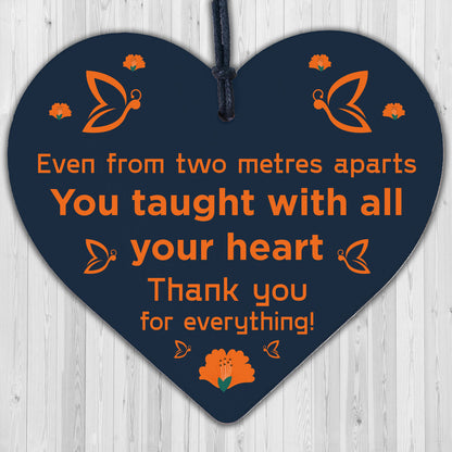 Funny Teacher Thank You Gifts Wood Heart Leaving 2021 Gift Teaching Assistant