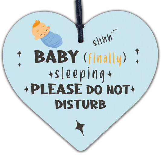 Baby Sleeping Hanging Heart Baby Son Daughter Bedroom Plaque Do Not Disturb Sign