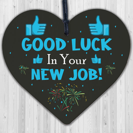 Colleague Leaving Gift Good Luck New Job Wooden Heart Plaque Friendship Gift