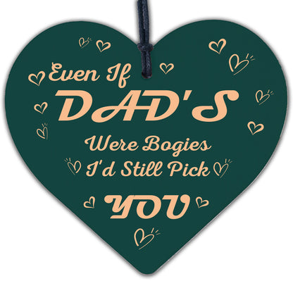 Funny Wooden Heart Gift For DAD Novelty Birthday Gift Idea From Daughter Son