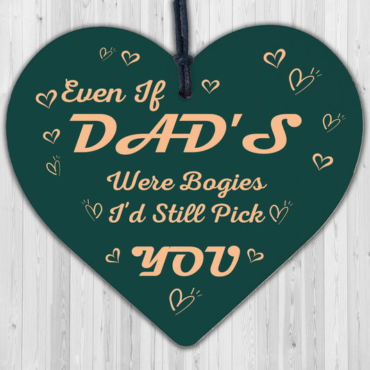 Funny Wooden Heart Gift For DAD Novelty Birthday Gift Idea From Daughter Son