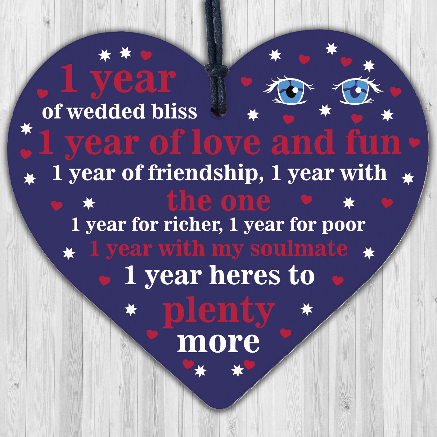 1st Wedding Anniversary 1 Year Gift Handmade Wooden Heart First Wedding Gifts