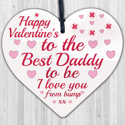 Valentines Gift For Best Daddy To Be Wooden Heart Bump Gifts Daddy Love Gift