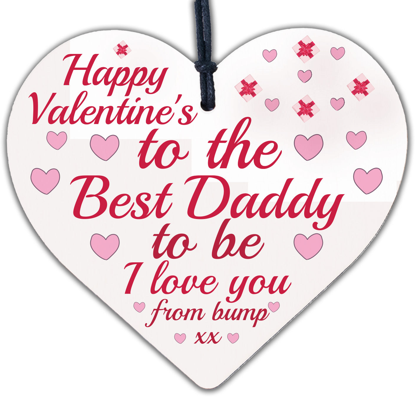 Valentines Gift For Best Daddy To Be Wooden Heart Bump Gifts Daddy Love Gift