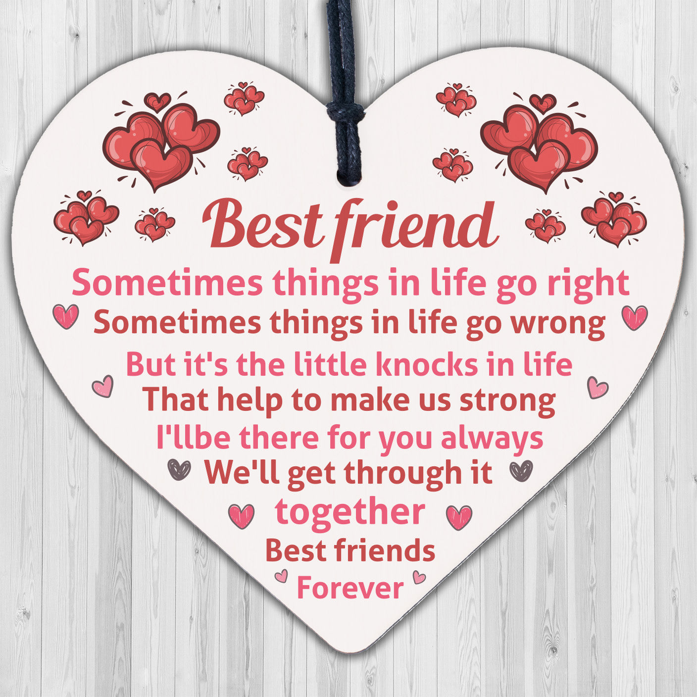 Best Friends Forever Friendship Hanging Heart Special Love Gift BFF Sign Present