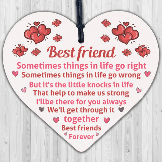 Best Friends Forever Friendship Hanging Heart Special Love Gift BFF Sign Present